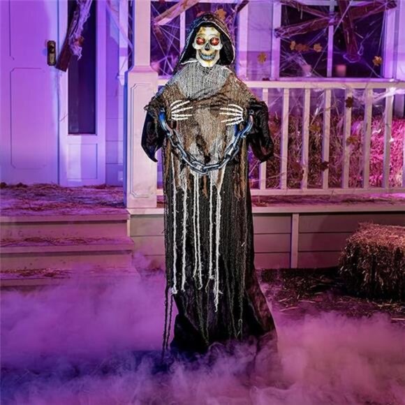 JOYIN 67" Halloween‎ Decorations Outdoor Life Size Animatronics Grim Reaper with - Picture 7 of 7